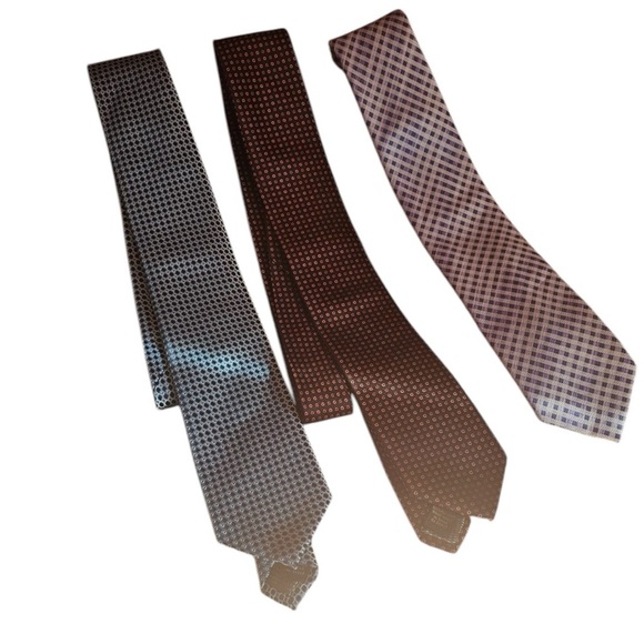 Elegant Men's Tie Set - Black, Brown, and Gray - Picture 1 of 10